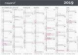 BORDKALENDER A5 MODERNE  2019 MAYLAND