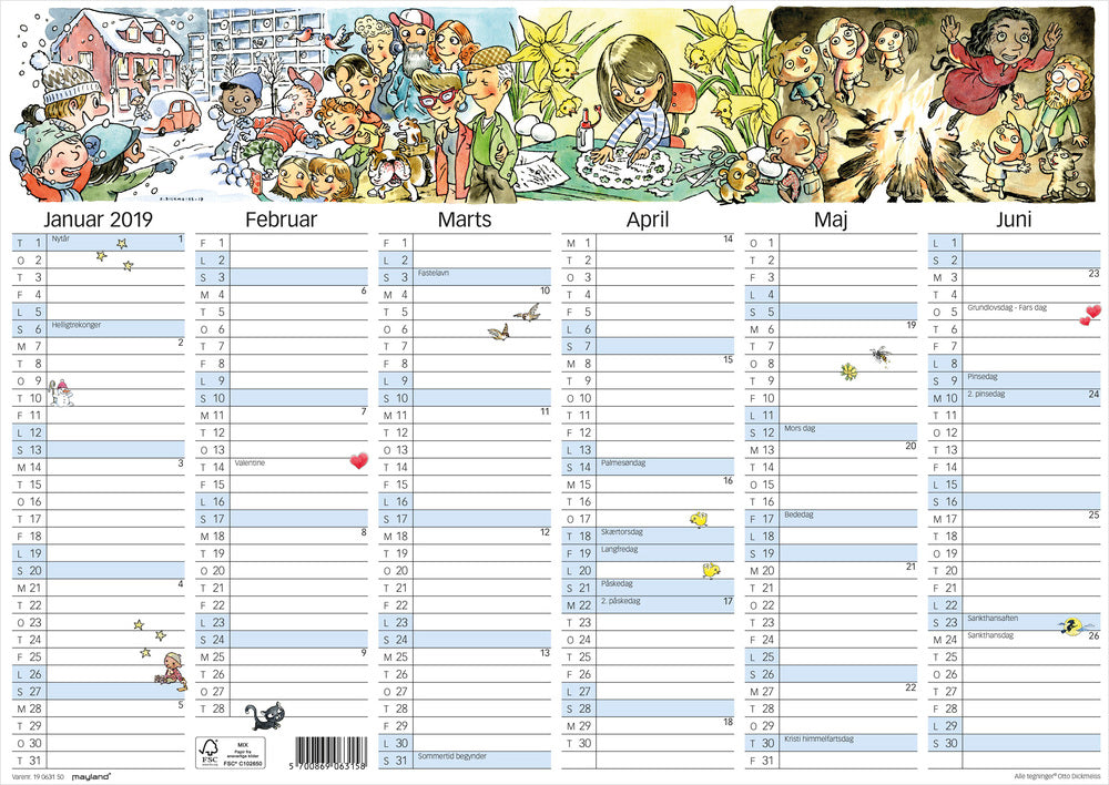 KALENDER A3 OTTO DICKMEISS ILLU.  2019 MAYLAND