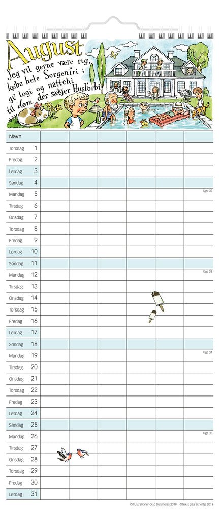 FAMILIEKALENDER OTTO DICKMESS ILLU.  2019 MAYLAND