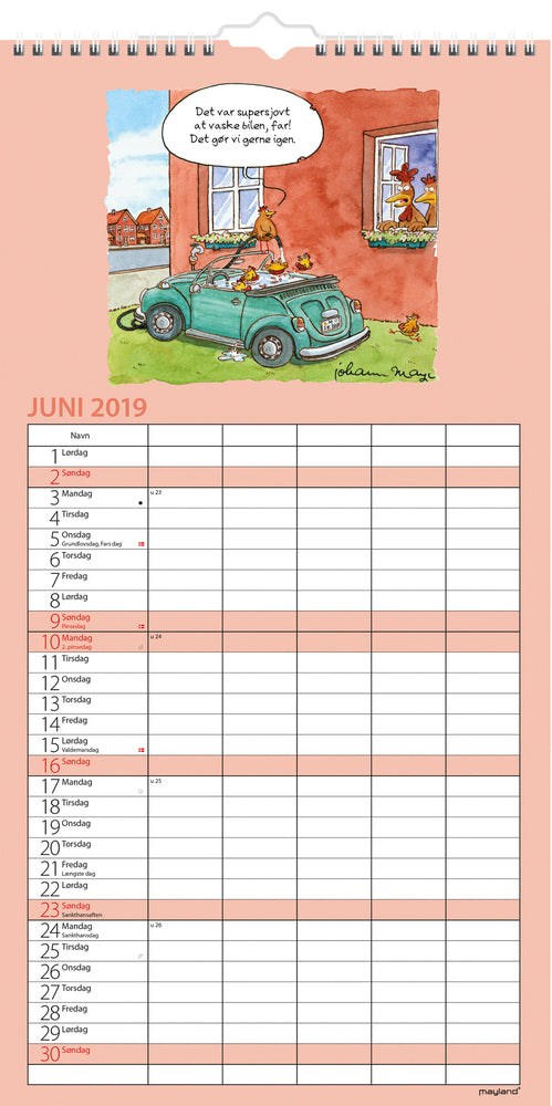 FAMILIEKALENDER MORSOM  2019 MAYLAND