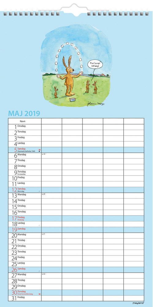 FAMILIEKALENDER MORSOM  2019 MAYLAND