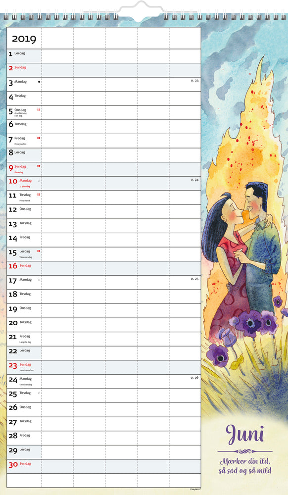 FAMILIE ÅRSKALENDER 5 KOLONNER, 2019 MAYLAND