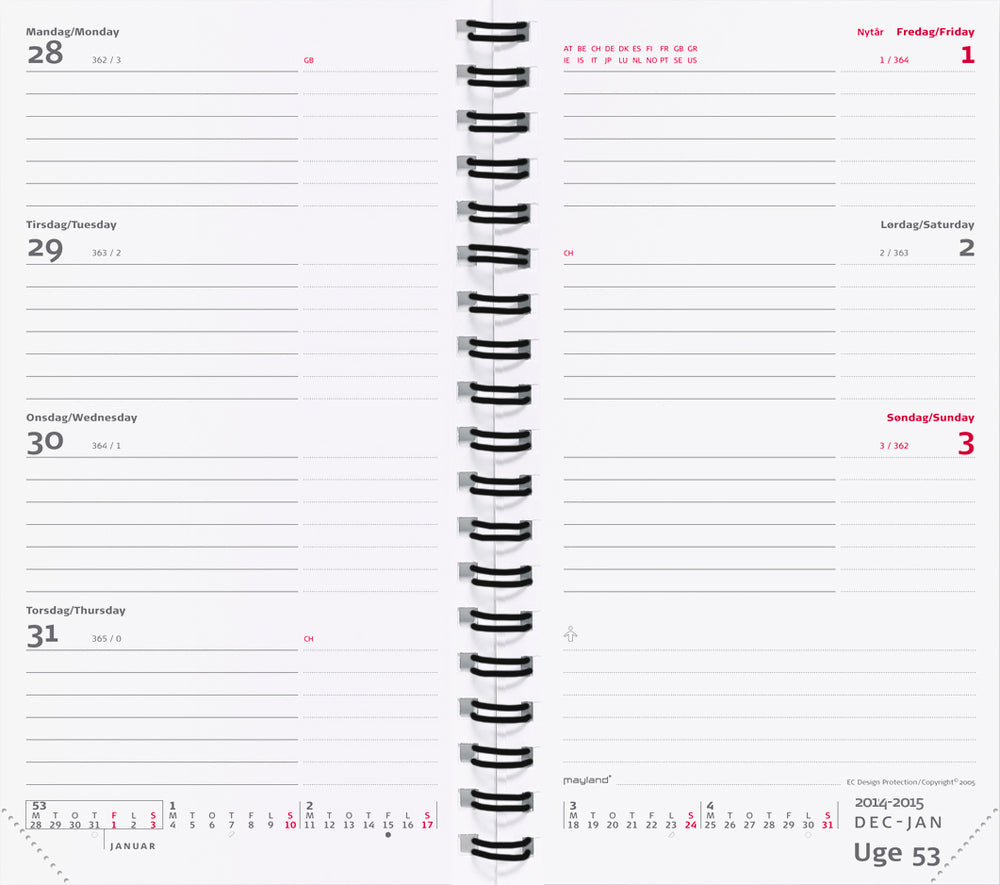 ECOLINE WEEKPLANNER SORT  2019 MAYLAND
