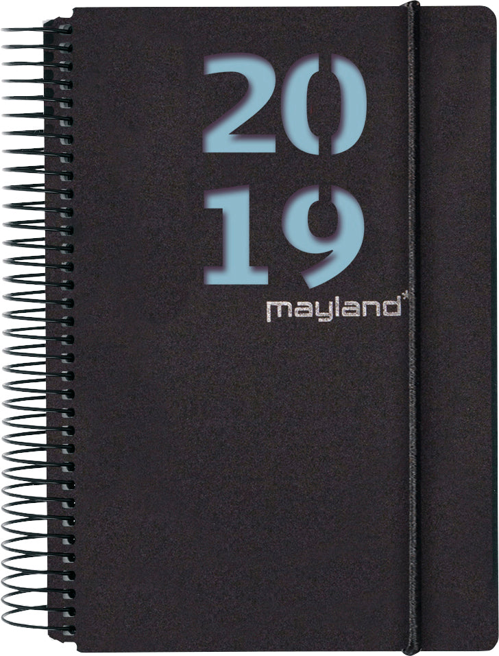 Spiralkalender 1 dag dag sort 2 blade  2019 mayland