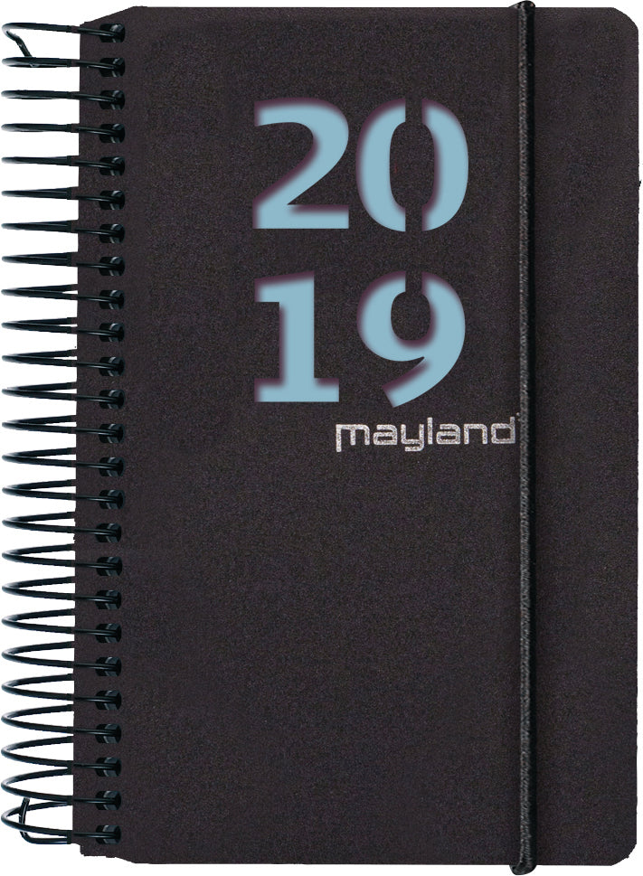 MINI SPIRALKALENDER 1 DAG SORT PP 2 BLADE  2019 MAYLA