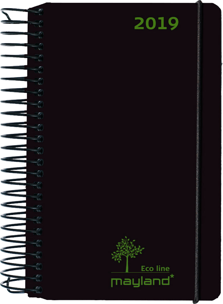 ECOLINE  SPIRALKALENDER 1 DAG SORT  2019 MAYLAND