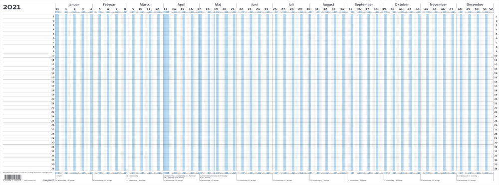 Projekt planner brun 2021 80 x 30 cm Mayland