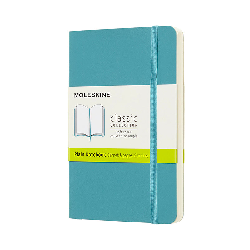 Notesbog Moleskine pocket lysblå m/192 blanke ark soft