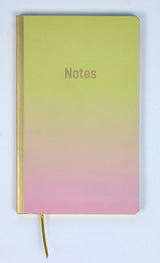 Notesbog soft dip-dye gul/lyserød/guld linjeret 13x21