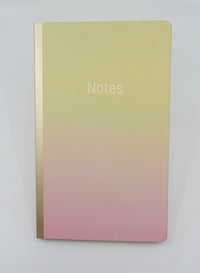 Notesbog soft dip-dye gul/lyserød/guld linjeret 13x21