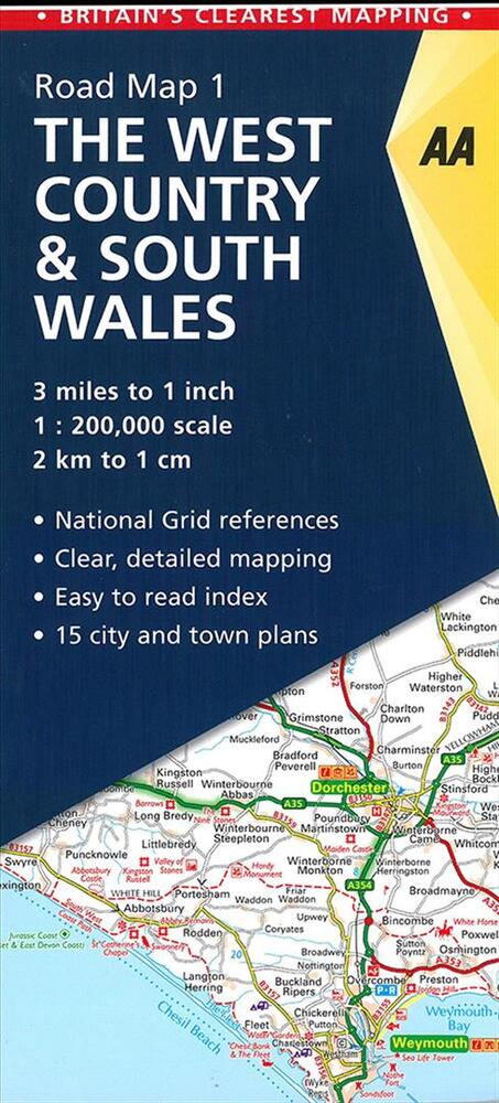 AA Road Map Britain 1: The West Country & South Wales