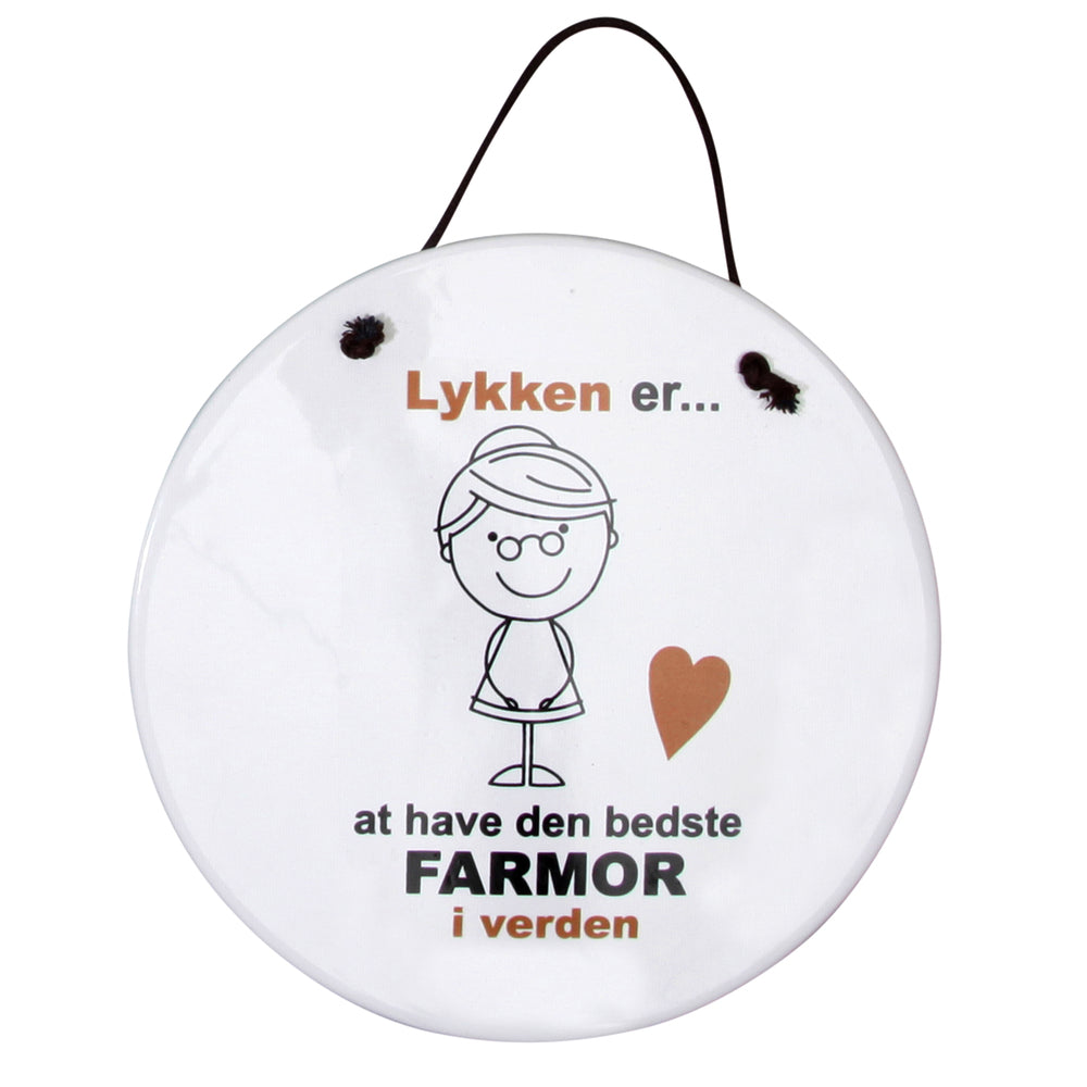 KERAMIK PLATTE FARMOR LYKKEN ER HVID
