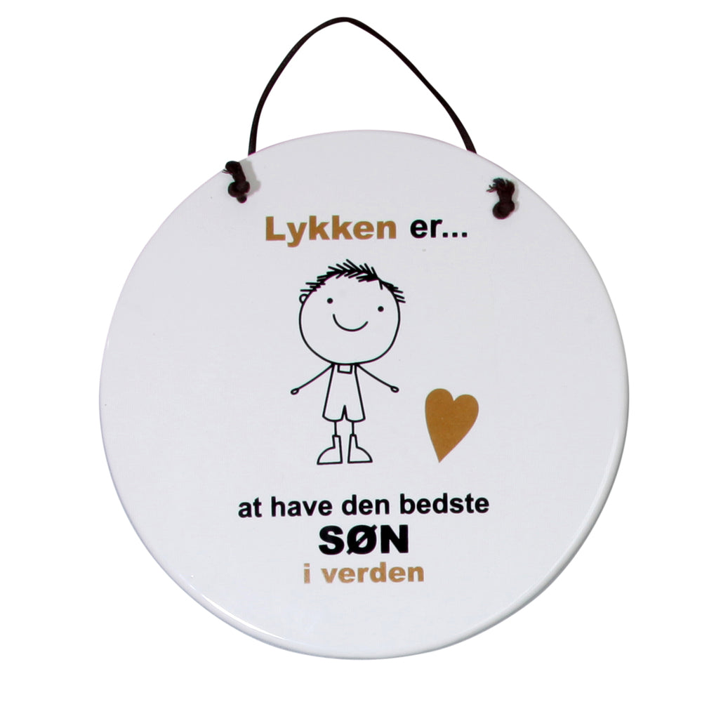 KERAMIK PLATTE SØN LYKKEN ER HVID