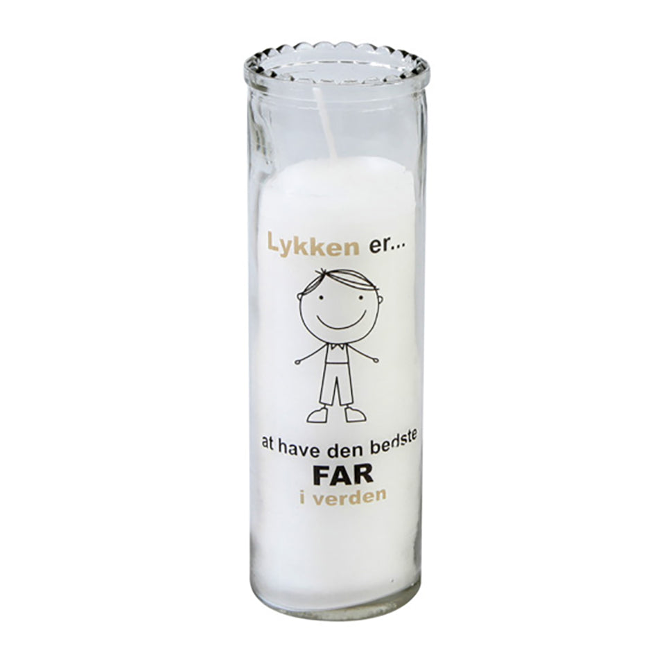 LYS I GLAS FAR LYKKEN ER PARAFFIN HVID