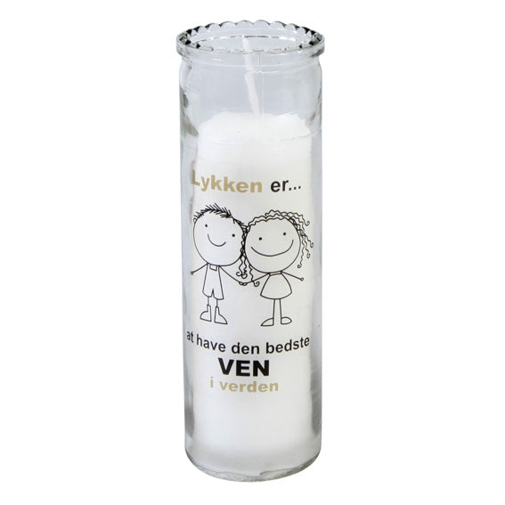 LYS I GLAS VEN LYKKEN ER PARAFFIN HVID