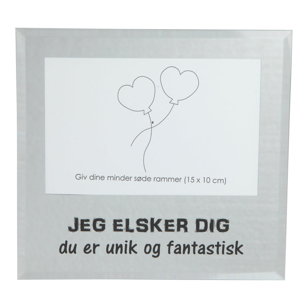 Ramme i glas glas jeg elsker dig