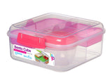 Madkasse pink med indsatser og yoghurtbæger 1,25 L