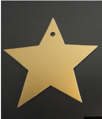 GAVEMÆRKE TIL/FRA STJERNE GULD METALLIC OG HJERTE RØD ASS 50
