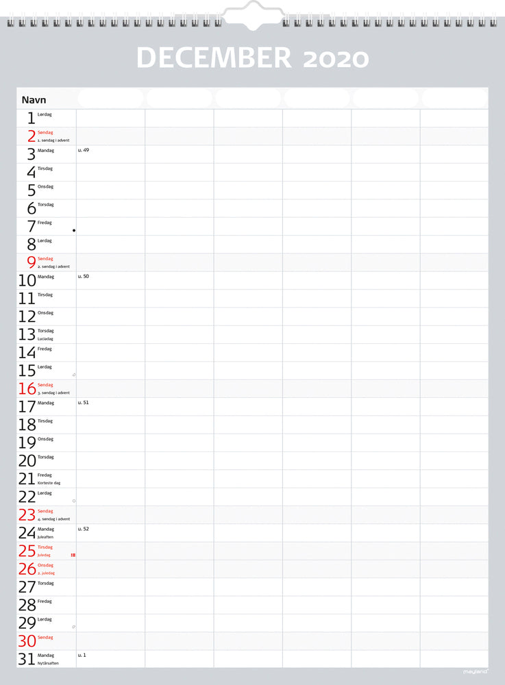 MAYLAND SKOLEÅRSKALENDER 19/20 FAMILIE SIMPLY