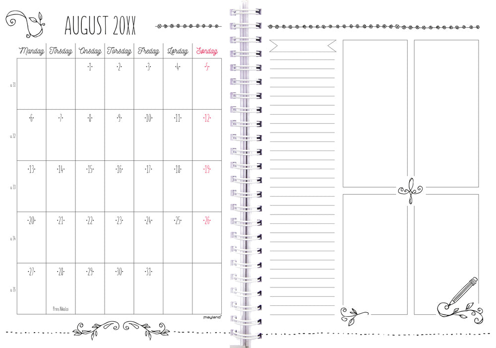 Mayland studiekalender 19/20 A5 højformat