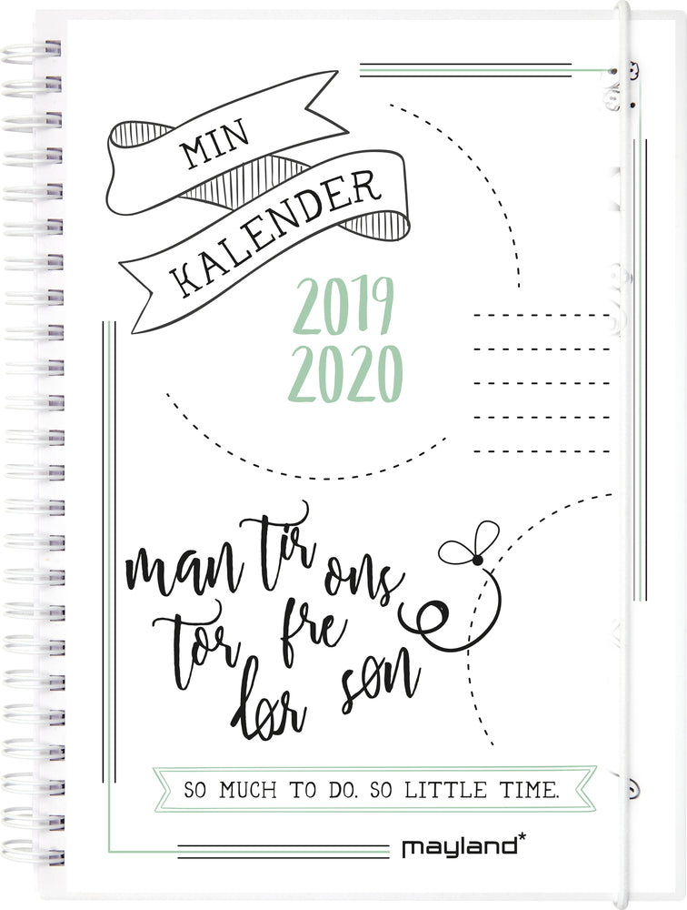 MAYLAND STUDIEKALENDER 19/20 A5 UGE DOODLE II HØJFORMAT