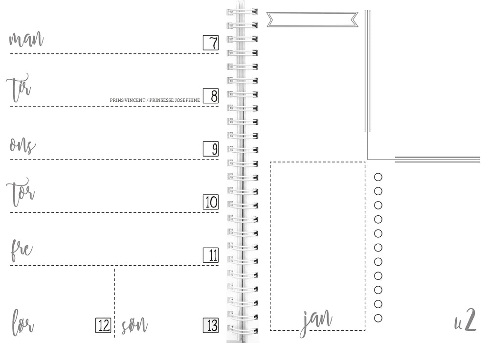 MAYLAND STUDIEKALENDER 19/20 A5 UGE DOODLE II HØJFORMAT