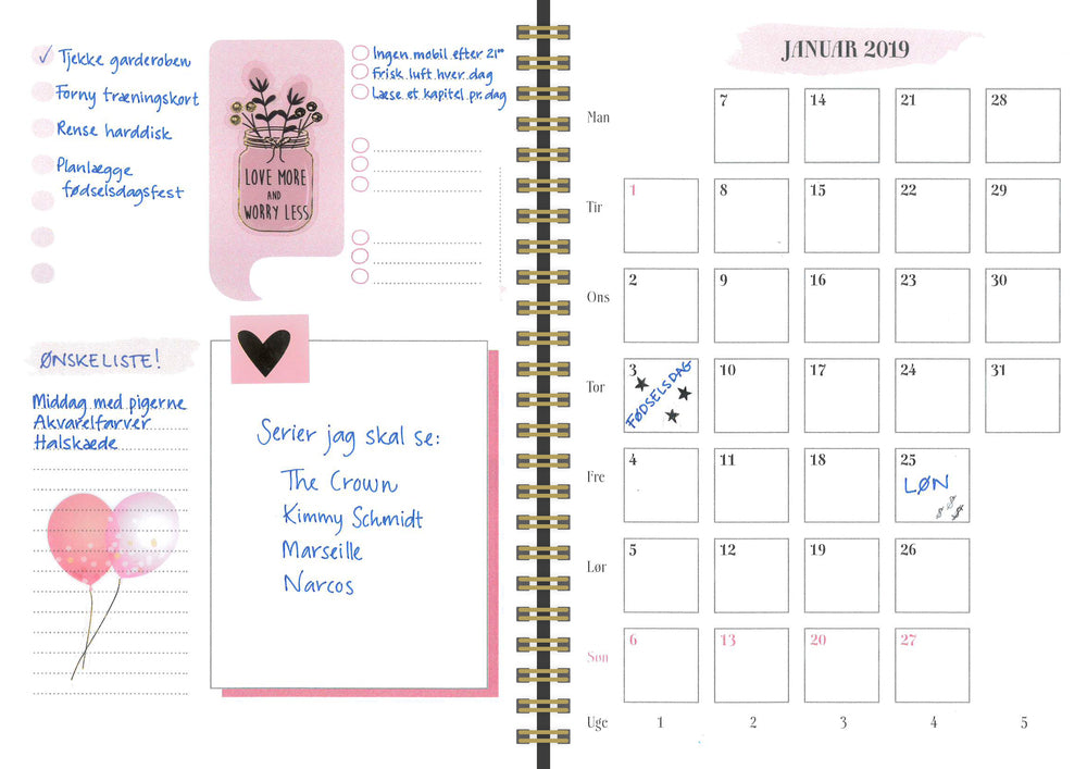 MAYLAND STUDIEKALENDER 19/20 A5 UGE LIFE PLANNER