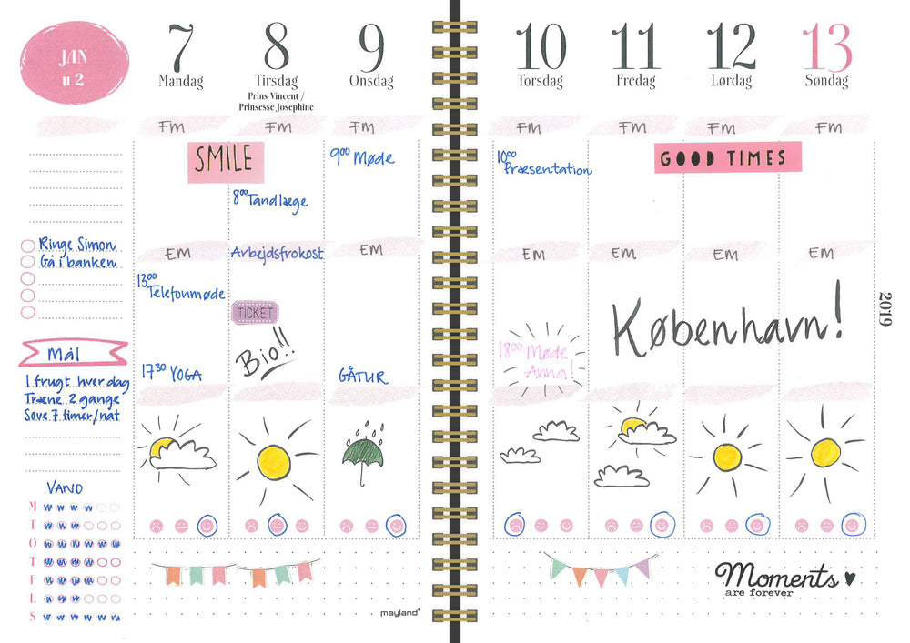 MAYLAND STUDIEKALENDER 19/20 A5 UGE LIFE PLANNER