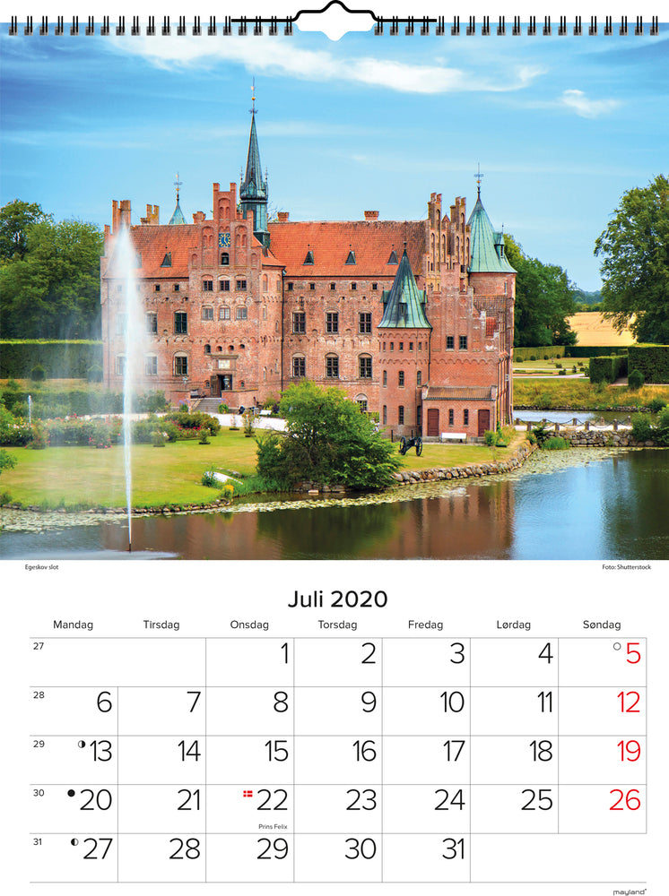 Vægkalender danske slotte 2020 Mayland