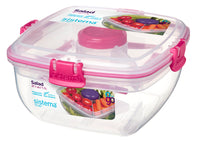Salat boks med indsats pink 1,1 L
