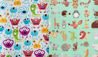 ØKONOM BØRN MONSTER/DYR 57CM X 150M DOBBELTSIDE