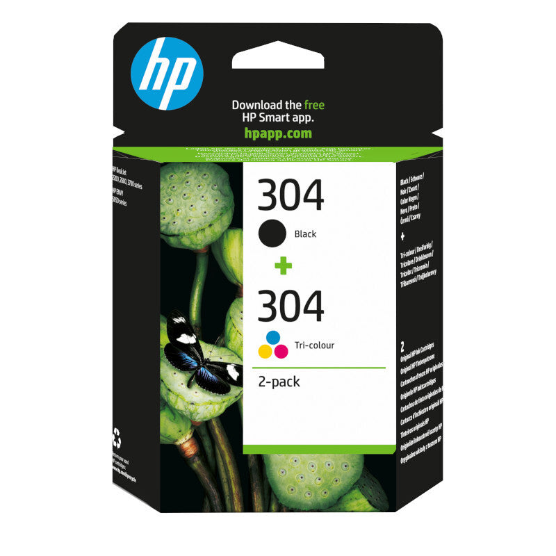 Blæk HP (No.304) Sort + 3 colours 2-pack
