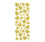 Glitter stickers 10x24 cm ca 84 stk guld hjerter 2ark