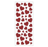 Glitter stickers 10x24 cm ca 84 stk rød hjerter 2ark