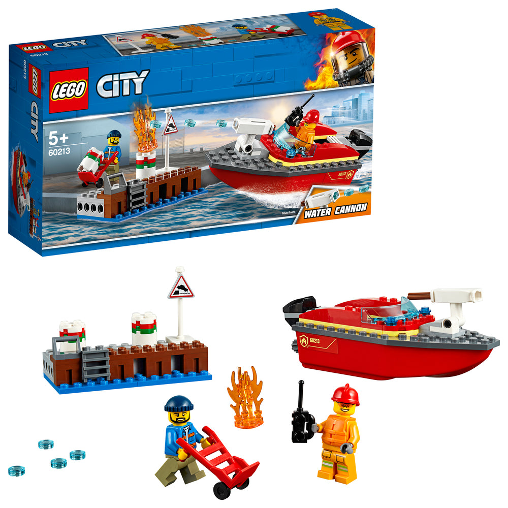 60213 LEGO City Fire brand på havnen