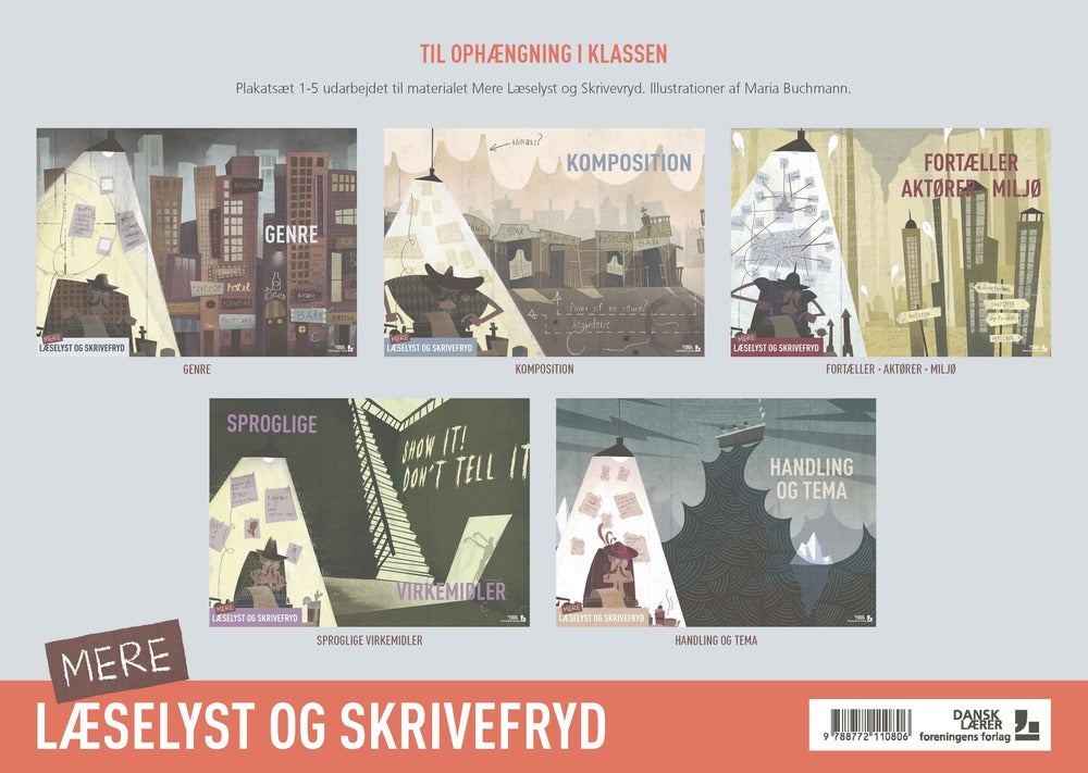 Mere læselyst og skrivefryd, Plakatsæt (5 stk.)