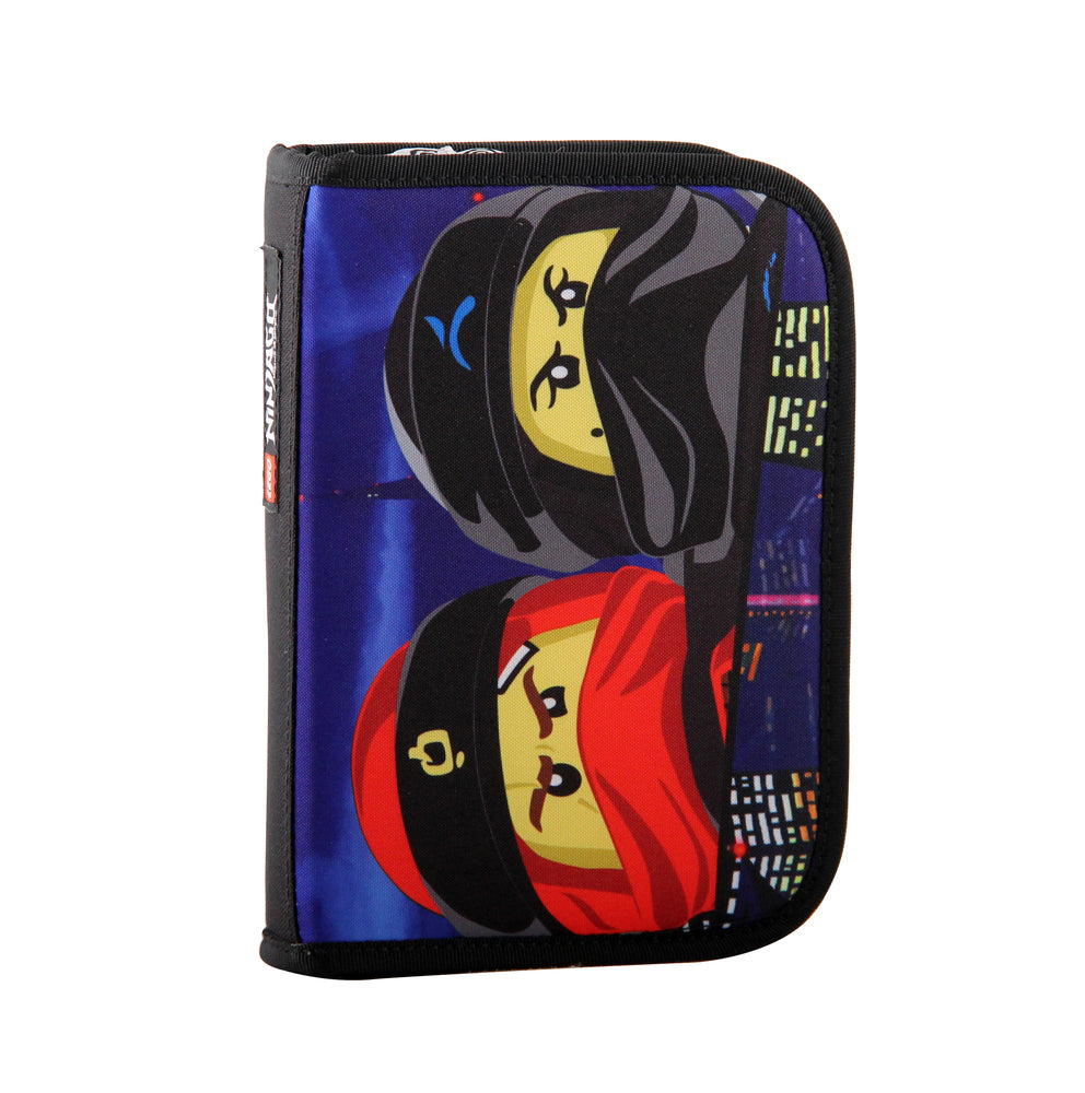 Penalhus m/ indhold LEGO® Ninjago urban sort/rød