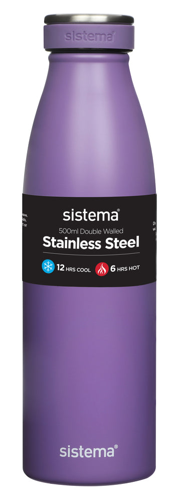 Sistema drikkeflaske stainless steel 500 ml ass farver