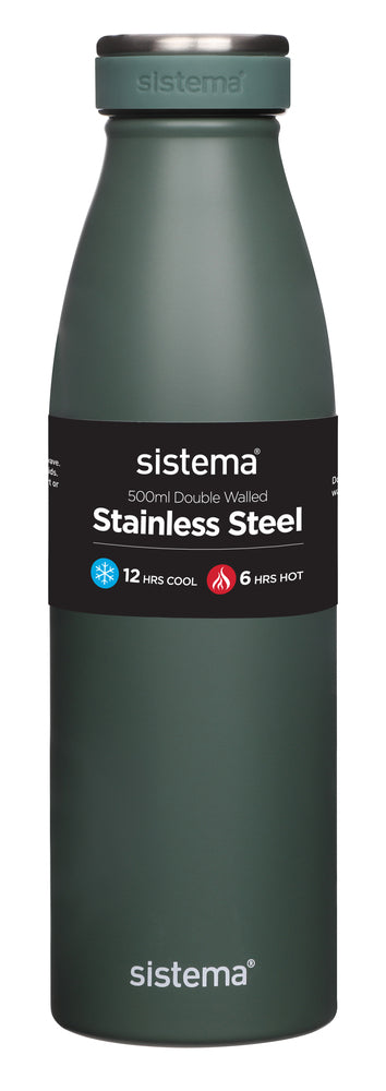 Sistema drikkeflaske stainless steel 500 ml ass farver