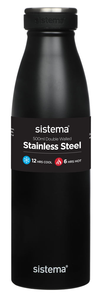 Sistema drikkeflaske stainless steel 500 ml ass farver