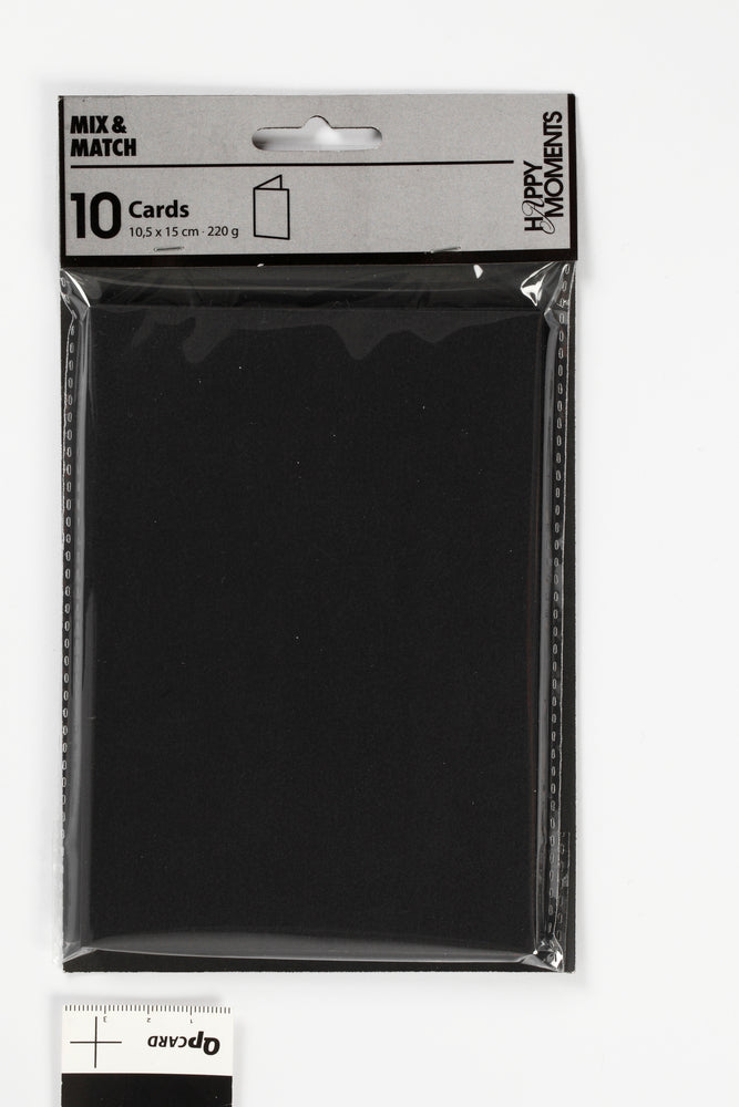 Kort sort 10,5x15 cm 220g 10stk