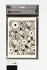 KARTON UDSTANSET M/MØNSTER RÅHVID 10,5X15CM 200G 10 STK