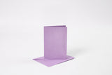 KORT OG KUVERTER KORT 10,5X15 CM LILLA PERLEMOR 4SÆT