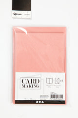 KORT OG KUVERTER KORT 10,5X15 CM ROSA PERLEMOR 4SÆT