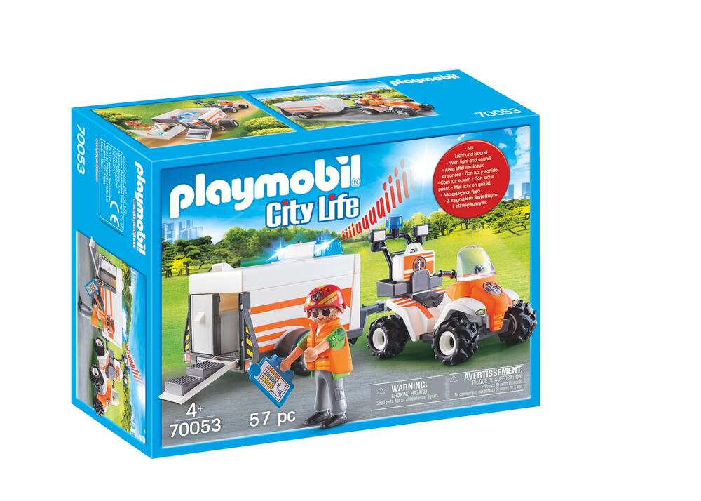 Playmobil 70053 redningsfirhjulstrækker med trailer