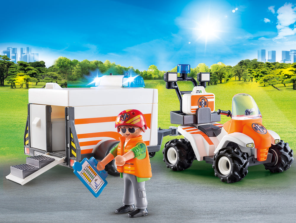 Playmobil 70053 redningsfirhjulstrækker med trailer