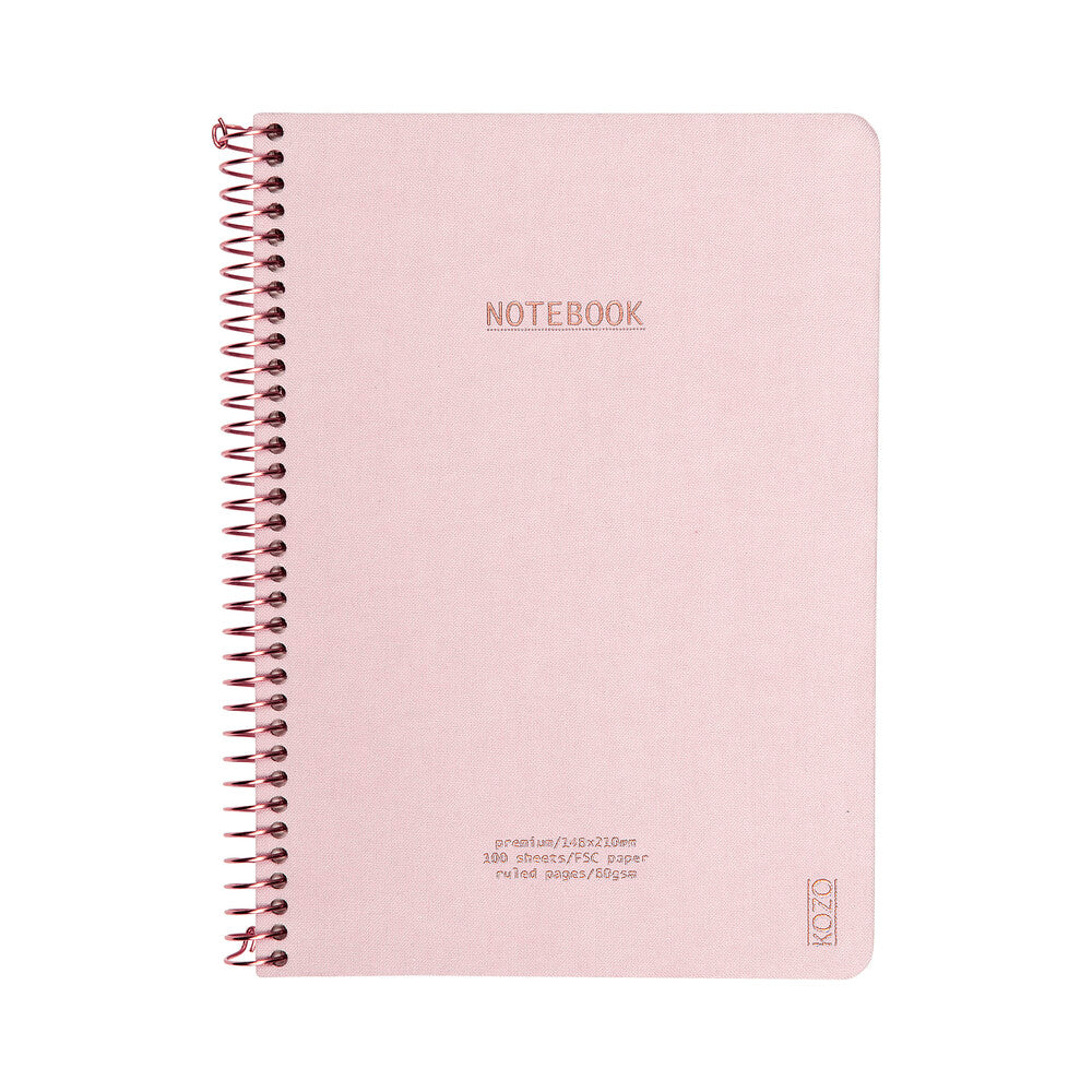 Notesbog kozo premium A5 lyserød linjeret