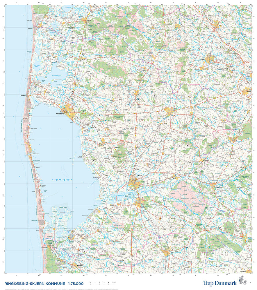 Trap Danmark: Kort over Ringkøbing-Skjern Kommune