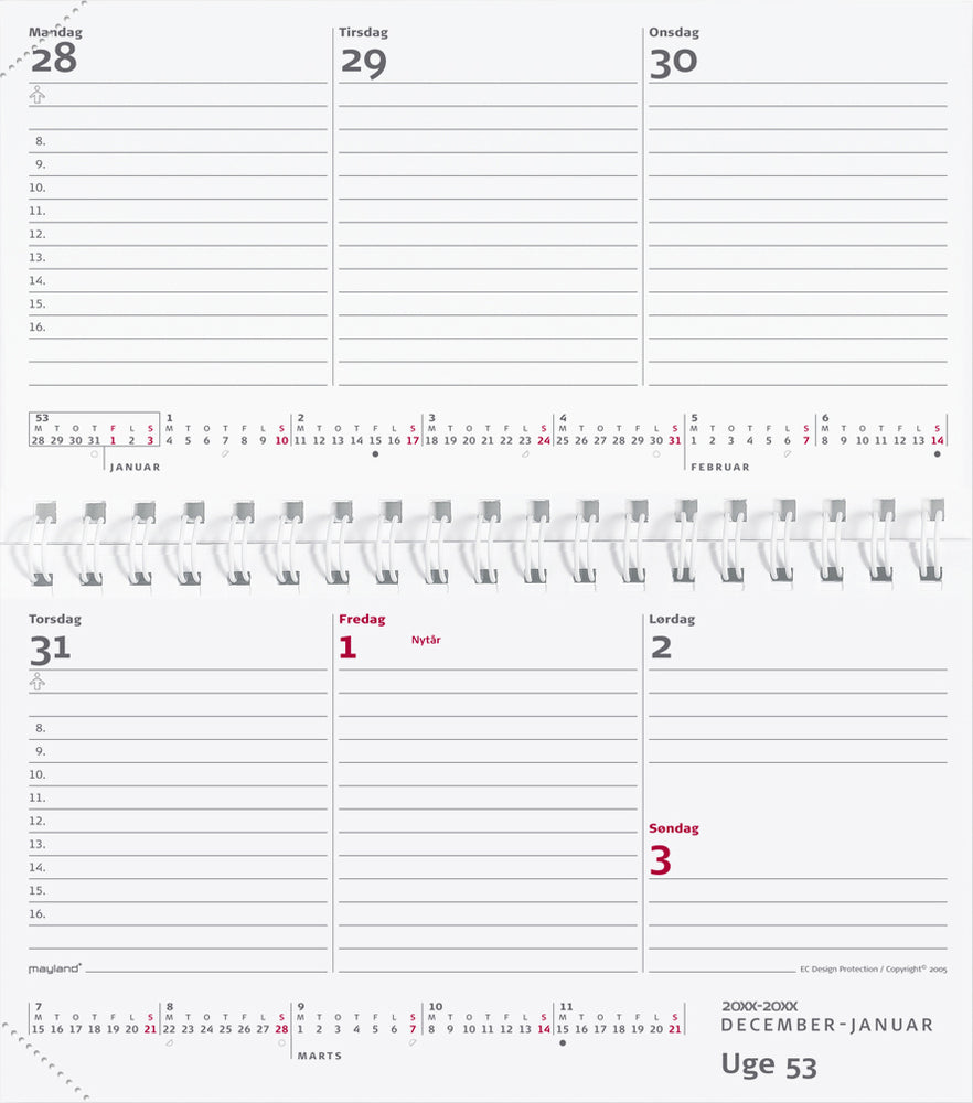 BUSINESS WEEKPLANNER SØLV  2020 MAYLAND