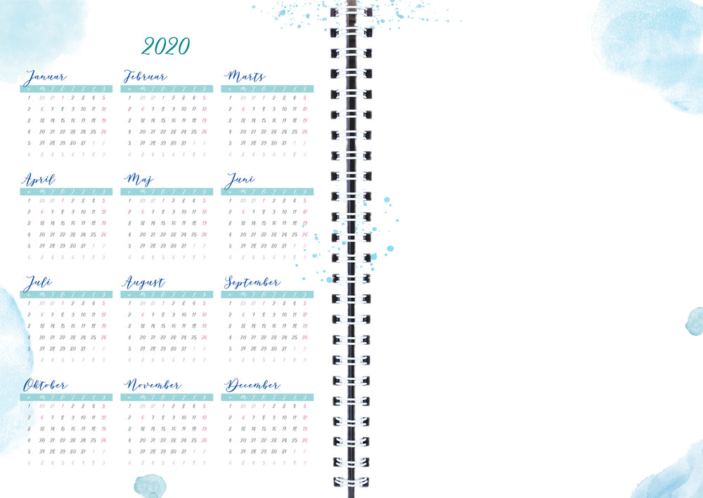 LIFE PLANNER A5 1 DAG BLÅ 2020 MAYLAND